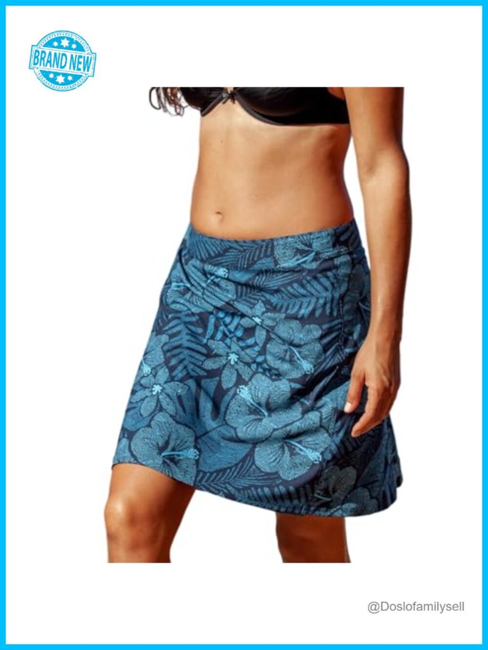 Quick Wrap Skirt with Pockets Polyester Spandex Knee High Beach Cover Up